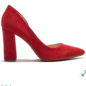 Nine West red suede pumps size 7.5
